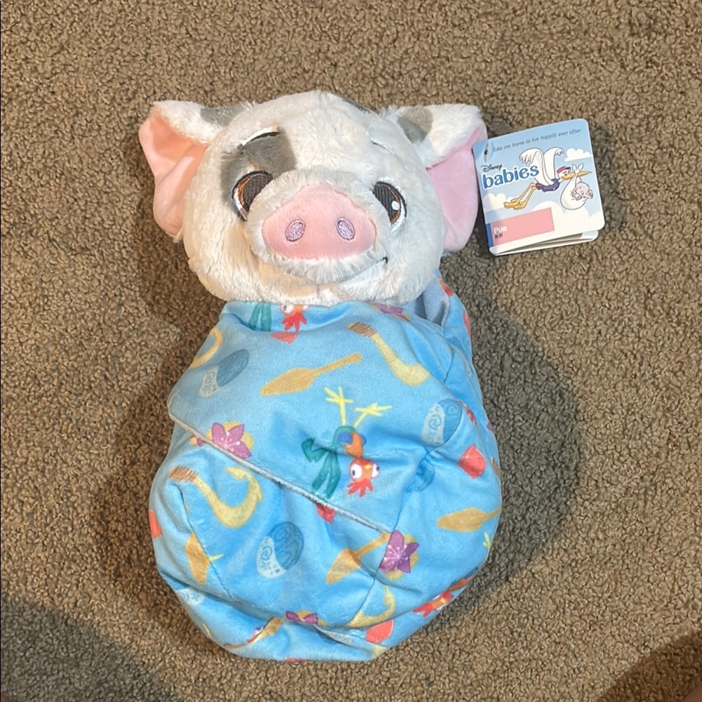 Disney Pua Plush with Colorful Blue Wrap